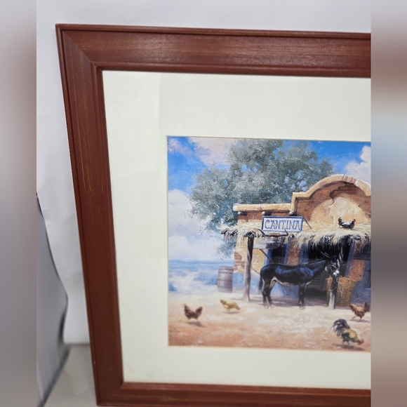 Jack Sorenson Art Print 22.5x18.5 Cantina Donkey-Chickens A Good Place Roost - Picture 2 of 8